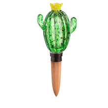 Load image into Gallery viewer, Glass Cactus Watering Globe with Terracotta Spike
