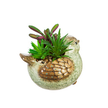 Load image into Gallery viewer, Ceramic Bird Planter with Faux Succulent, 6.25in

