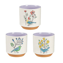 Load image into Gallery viewer, Pot, 3.5in, Ceramic, Spring Birds with Flowers
