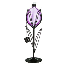 Load image into Gallery viewer, 2-in-1 Metal &amp; Glass Tulip Oil Torch, Purple
