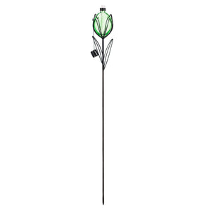 2-in-1 Metal & Glass Tulip Oil Torch, Teal