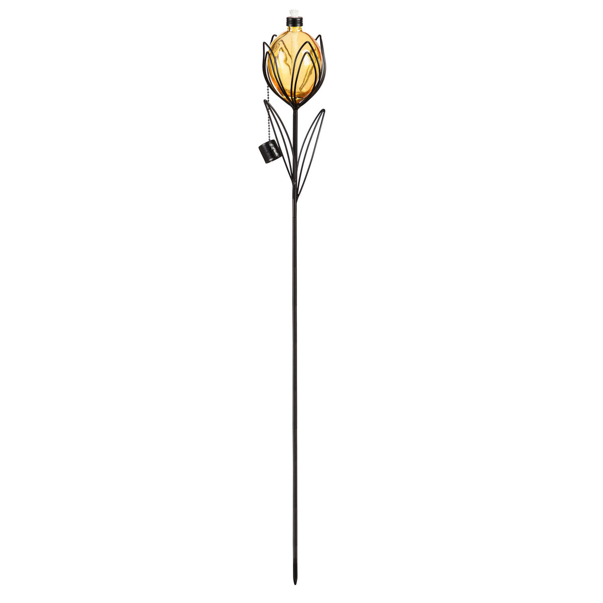 2-in-1 Metal & Glass Tulip Oil Torch, Peach