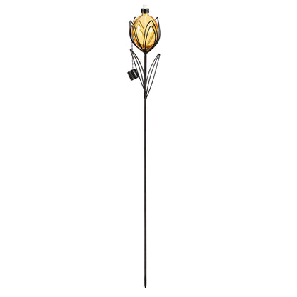 2-in-1 Metal & Glass Tulip Oil Torch, Peach