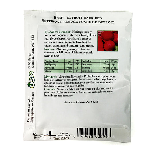 Beetroot - Detroit Dark Seeds, OSC Large Pack