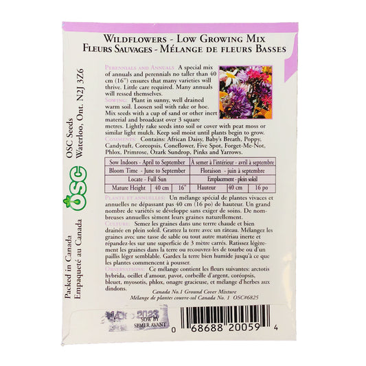 Wildflowers - Low Growing Mixture Seeds, OSC