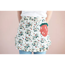 Load image into Gallery viewer, Strawberry Cotton Half Apron with Ruffled Trim
