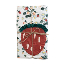 Load image into Gallery viewer, Strawberry Cotton Half Apron with Ruffled Trim
