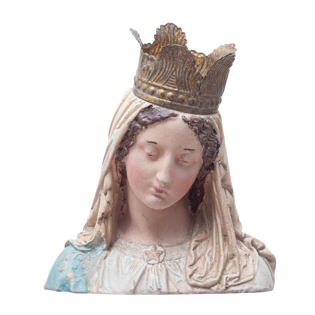 Hand-Painted Virgin Mary Bust, 7.5in