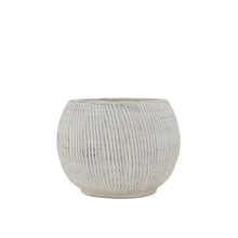 Load image into Gallery viewer, Pot, 4in, Terracotta, Round w/Textured Lines White
