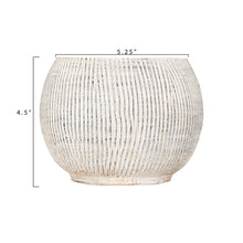 Load image into Gallery viewer, Pot, 4in, Terracotta, Round w/Textured Lines White
