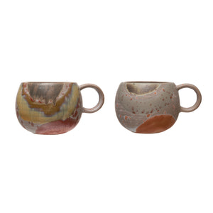 Round Stoneware Mug with Reactive Glaze, 12oz