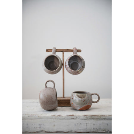 Round Stoneware Mug with Reactive Glaze, 12oz