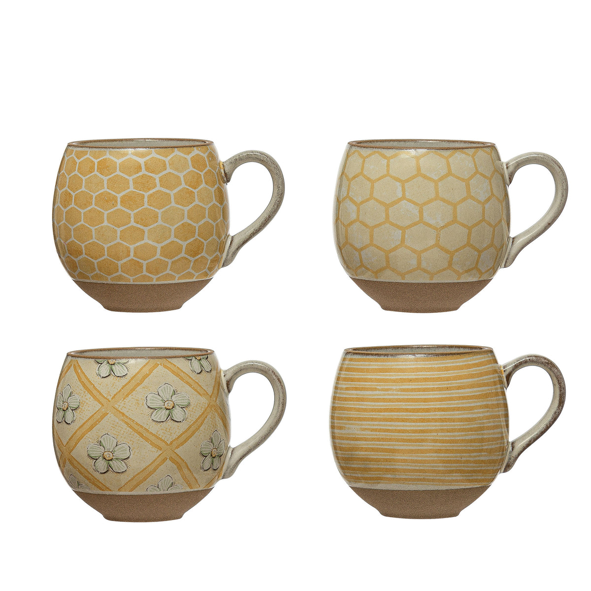 Stoneware Mug with Bee Pattern/Inside Image, 12oz