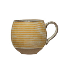 Load image into Gallery viewer, Stoneware Mug with Bee Pattern/Inside Image, 12oz
