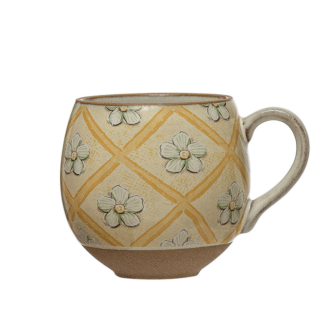 Stoneware Mug with Bee Pattern/Inside Image, 12oz