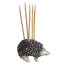 Load image into Gallery viewer, Pewter Hedgehog Toothpick Holder with 5 Toothpicks
