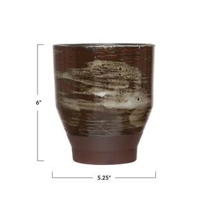 Pot, 4in, Stoneware, Distressed Reactive Glaze