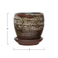 Load image into Gallery viewer, Pot, 2in, Stoneware, Reactive Glaze with Saucer

