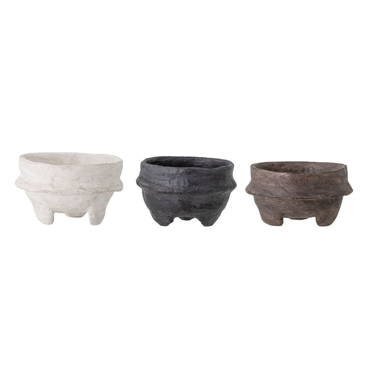 Pot, 6in, Paper Mache Footed Bowl