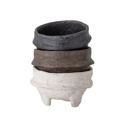 Pot, 6in, Paper Mache Footed Bowl