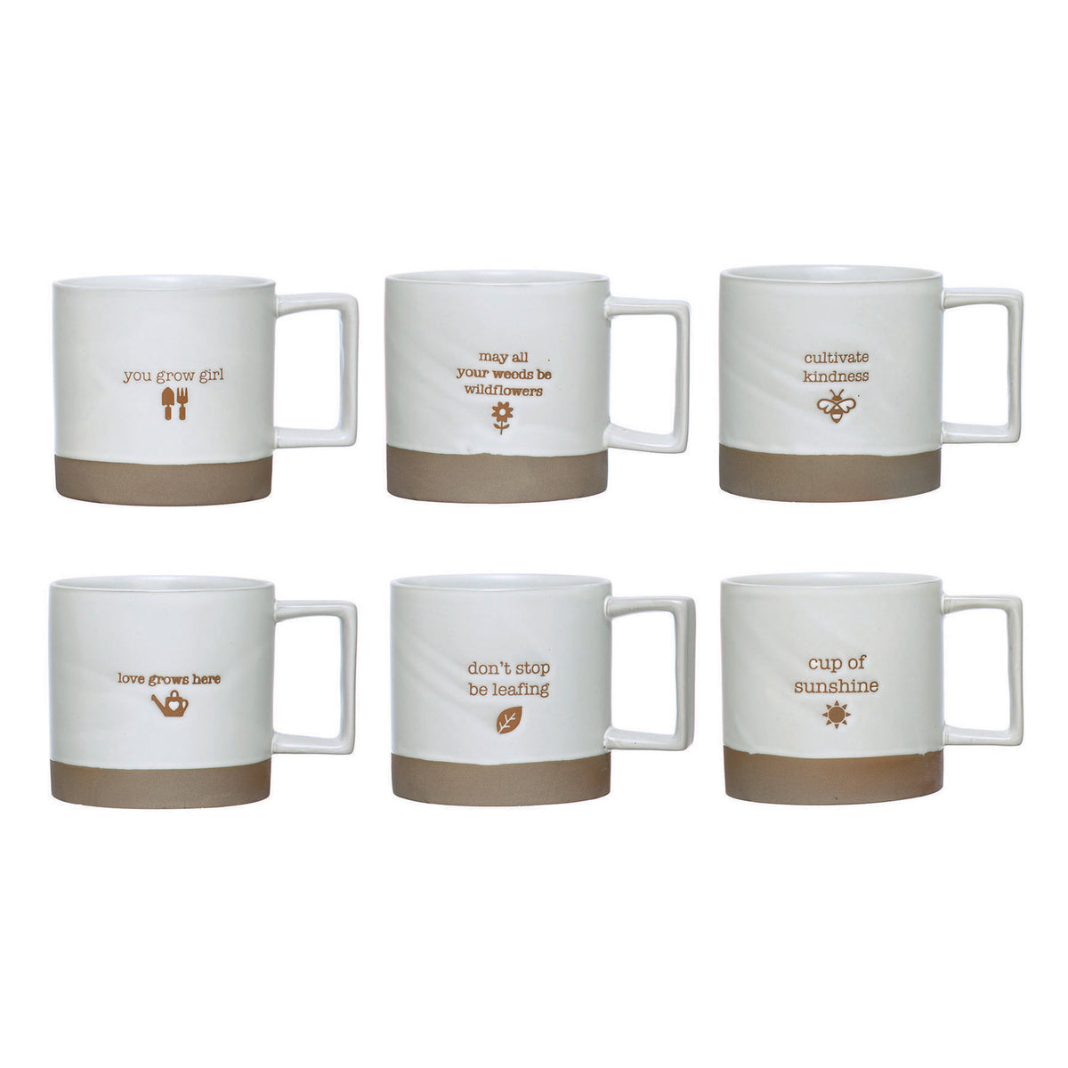 Plant Themed Stoneware Mug in Drawstring Bag, 12oz