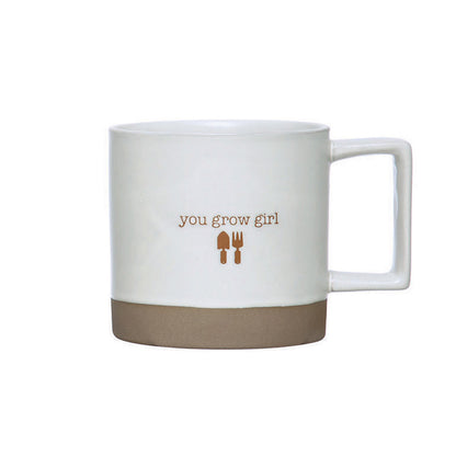 Plant Themed Stoneware Mug in Drawstring Bag, 12oz