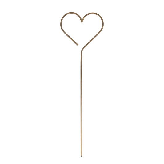 Antiqued Brass Finish Iron Heart Trellis, 32in