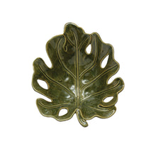 Load image into Gallery viewer, Stoneware Leaf Shaped Bowl with Reactive Glaze
