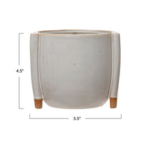 Load image into Gallery viewer, Pot, 5in, Stoneware, Footed with Reactive Glaze
