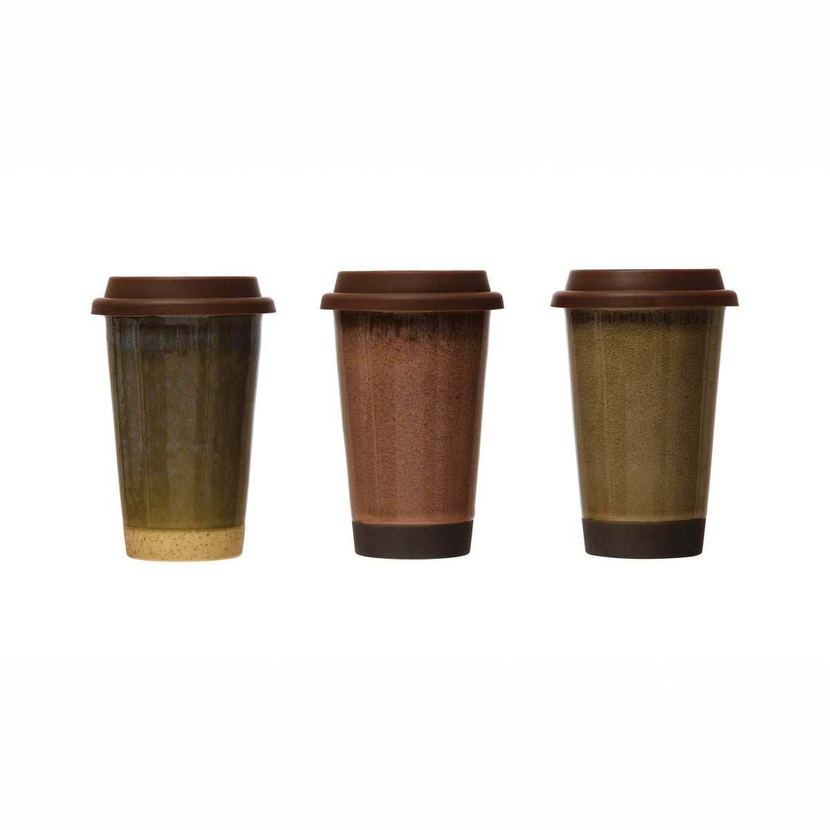 Stoneware Travel Mug with Silicone Lid, 12oz