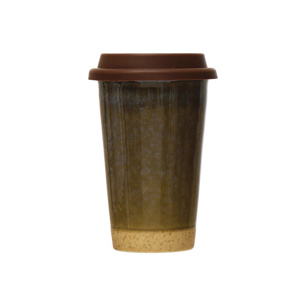 Stoneware Travel Mug with Silicone Lid, 12oz