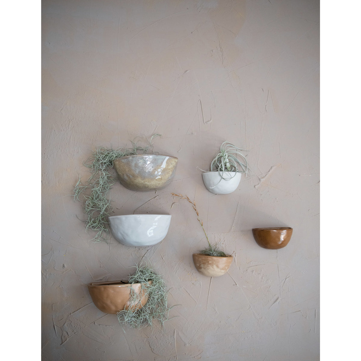 Planter, 8in, Stoneware Wall Pocket, 3 Colours