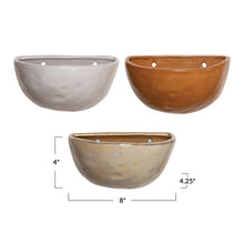 Load image into Gallery viewer, Planter, 8in, Stoneware Wall Pocket, 3 Colours

