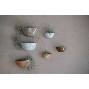 Planter, 5in, Stoneware Wall Pocket, 3 Colours