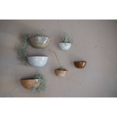 Planter, 5in, Stoneware Wall Pocket, 3 Colours