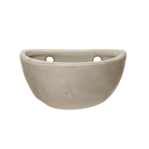 Planter, 5in, Stoneware Wall Pocket, 3 Colours