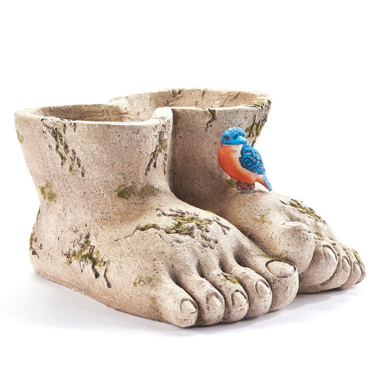 Planter, Oversized Feet with Bird