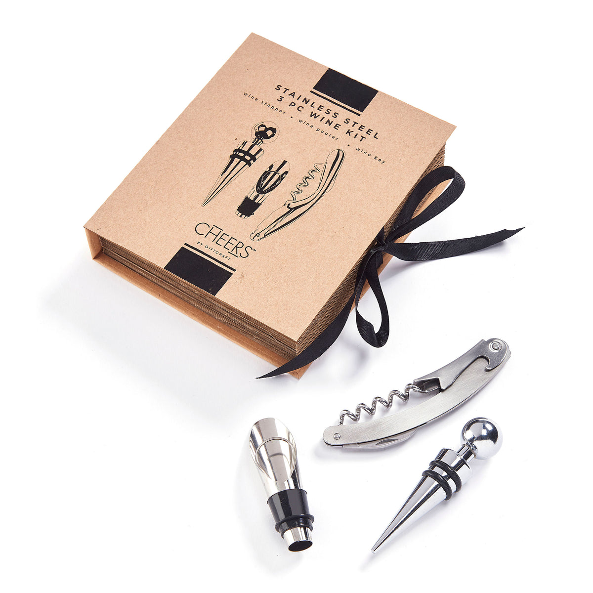 Stainless Steel Wine Tools, 3 Piece Set