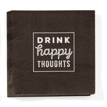 Load image into Gallery viewer, Paper Cocktail Napkin, Drinking, Black, 12 ct
