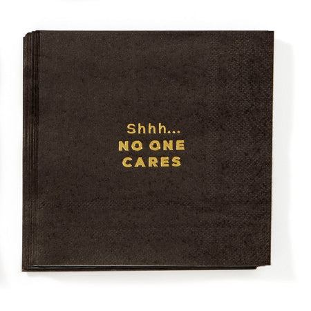 Paper Cocktail Napkin, Drinking, Black, 12 ct