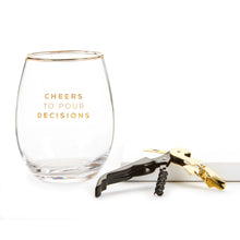 Load image into Gallery viewer, Wine Glass &amp; Corkscrew Set, Pour Decisions
