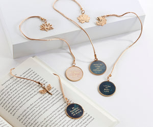 Lotus Bookmark with Sentiment & Charm, 4 Styles