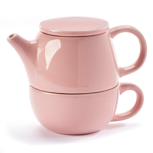 Ceramic Tea For One Set, Pink