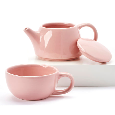 Ceramic Tea For One Set, Pink