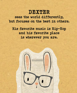 Pot, 3in, Ceramic, Dexter the Bunny with Glasses