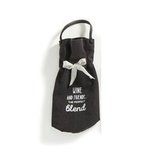 Load image into Gallery viewer, Cotton Wine Bag, Black &amp; White Sentiment, 3 Styles
