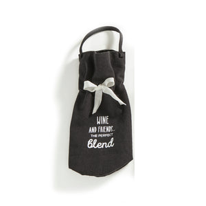Cotton Wine Bag, Black & White Sentiment, 3 Styles