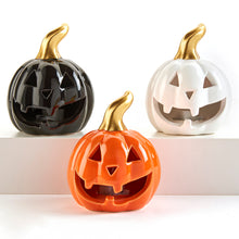 Load image into Gallery viewer, LED Ceramic Jack-o-Lantern Decor, 3 Styles
