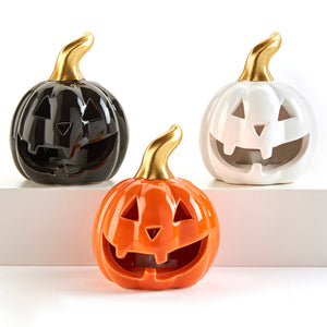 LED Ceramic Jack-o-Lantern Decor, 3 Styles