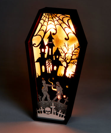 LED Coffin Shadowbox Decor, 10in